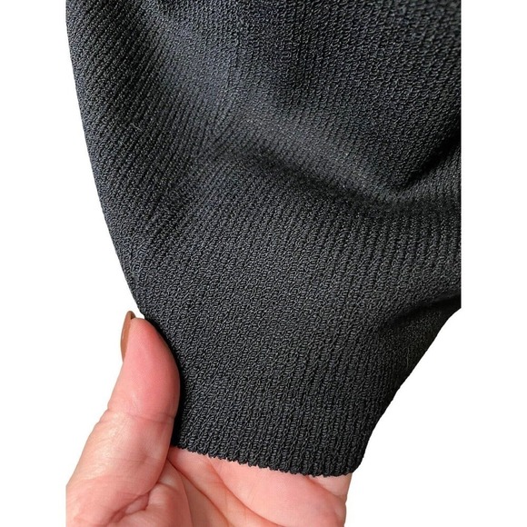 ST. JOHN Caviar Santana Knit Pencil Skirt Elastic Waist Black Size 10 - Picture 9 of 9